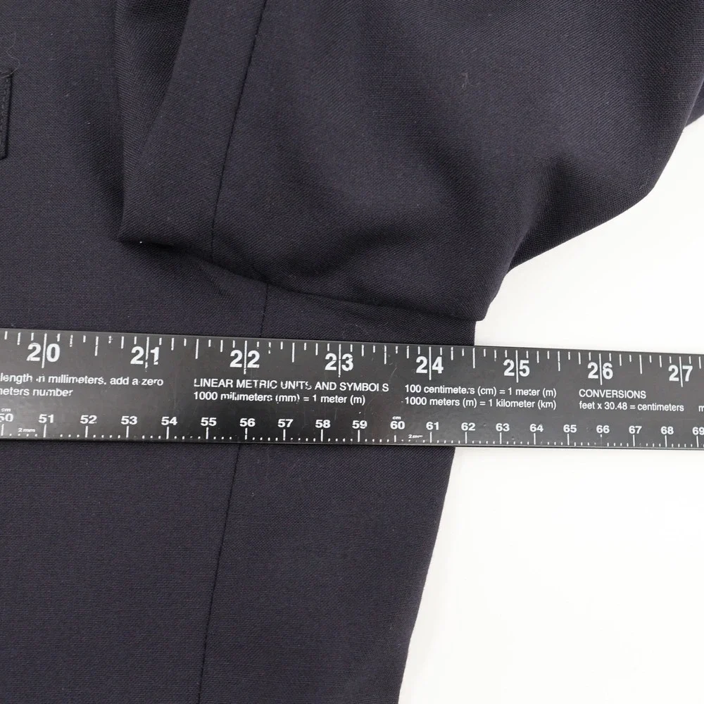 Jos A Bank Mens Blazer Mens 46L‎ Long Navy Black Wool Gold Buttons Two Button